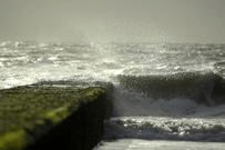 Waves crashing on to the rocks